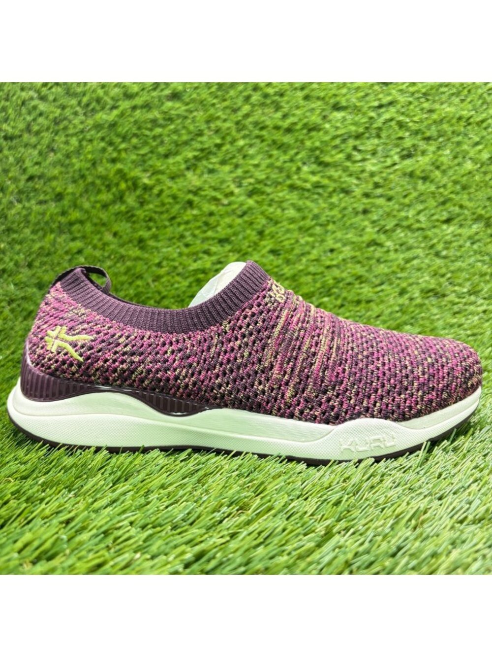 Kuru Stride Womens Size 6 Purple White Athletic Walking Slip On Shoes Sneakers